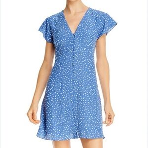 Helena Floral Button-front Dress In Blue Wisteria